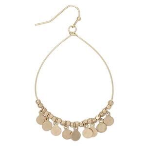 Gold Wire Round Disks Drop Earrings